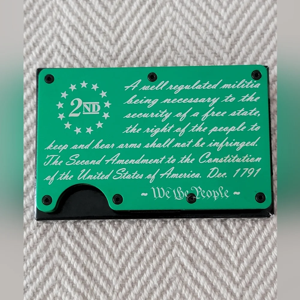 2nd Amendment Minimalist Card WalletAnodized Aluminum RFID Block!